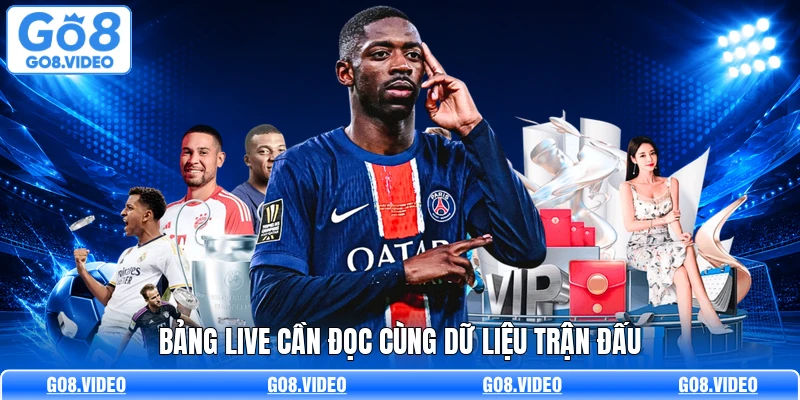 Bảng live cần đọc cùng dữ liệu trận đấu